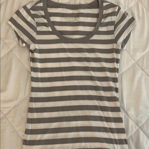 White and gray striped Body Central T-shirt